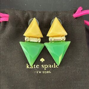 Kate Spade Triangular Yellow and Green Earrings